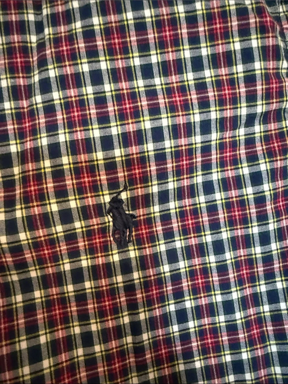 Ralph Lauren Red Navy White Plaid Button-Down Shirt Youth Large/Women XS Unisex